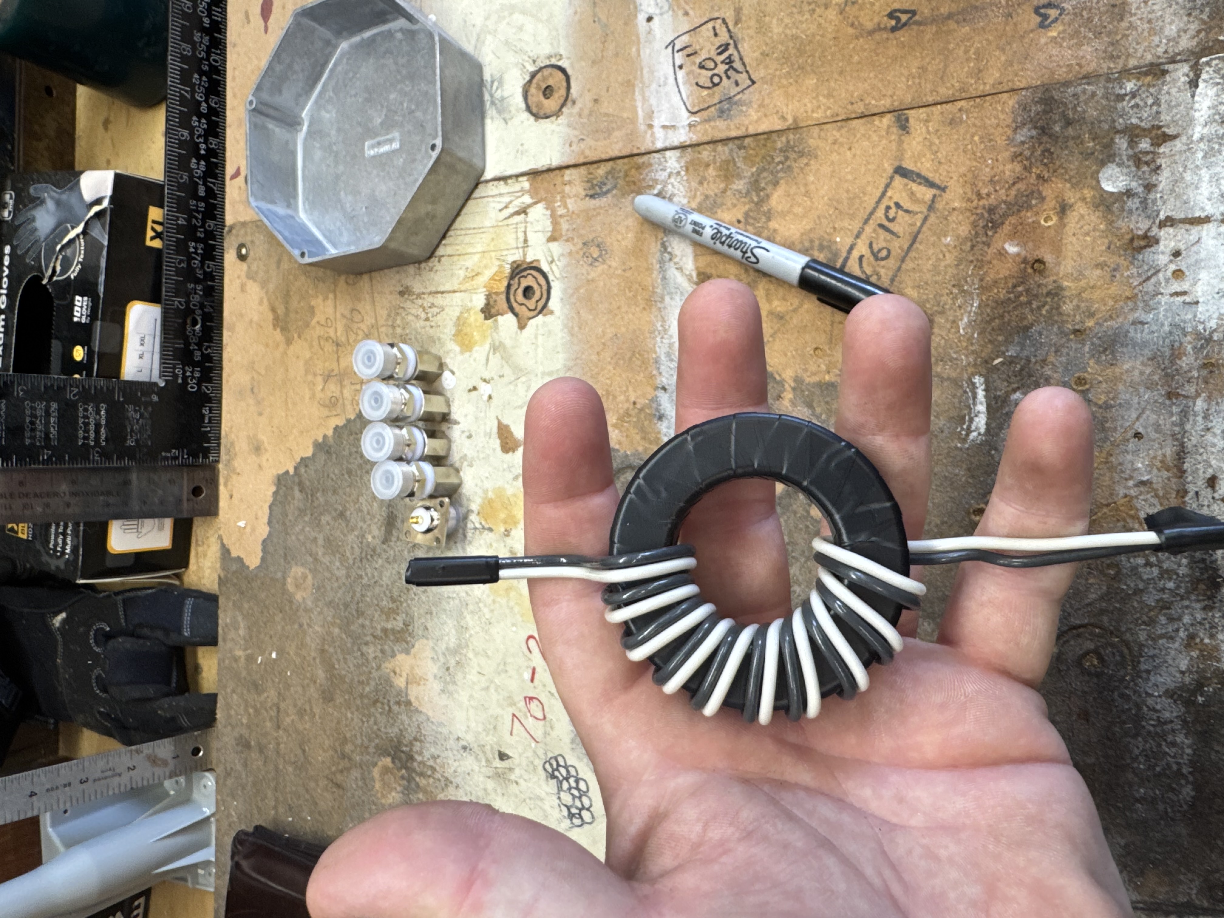 The toroid assembly during construction